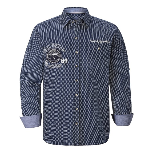 Chemise RAIKO bleu foncé à dessin <span itemprop=