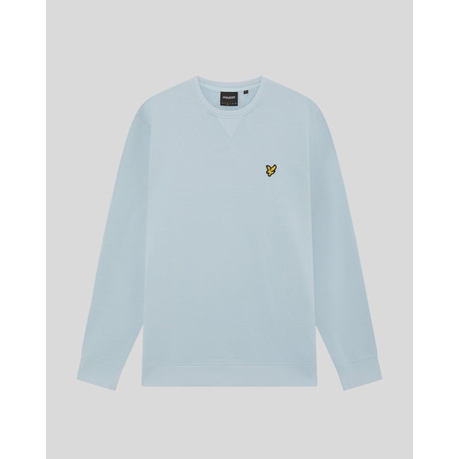 Sweat-shirt col rond en coton bleu opale <span itemprop=