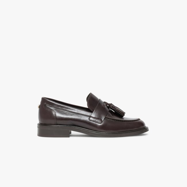 Mocassin en cuir ANDAYA marron chocolat <span itemprop=