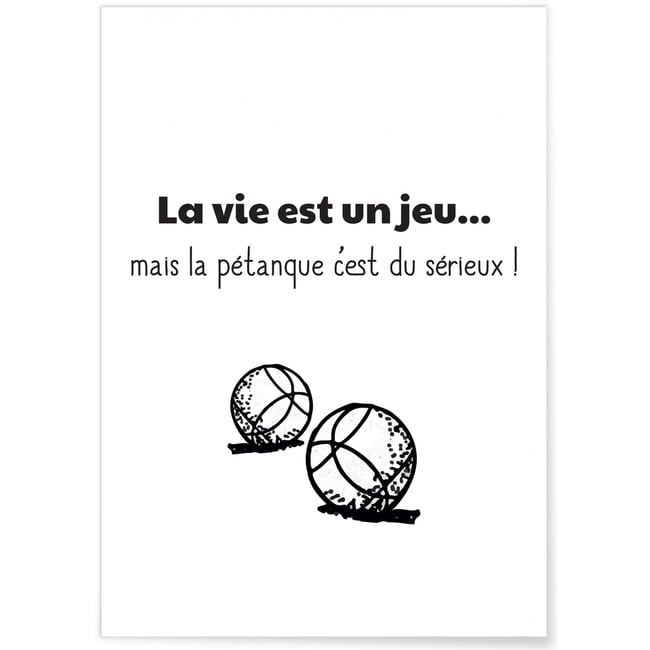 Affiche La vie est un jeu 2 Couleur blanc <span itemprop=