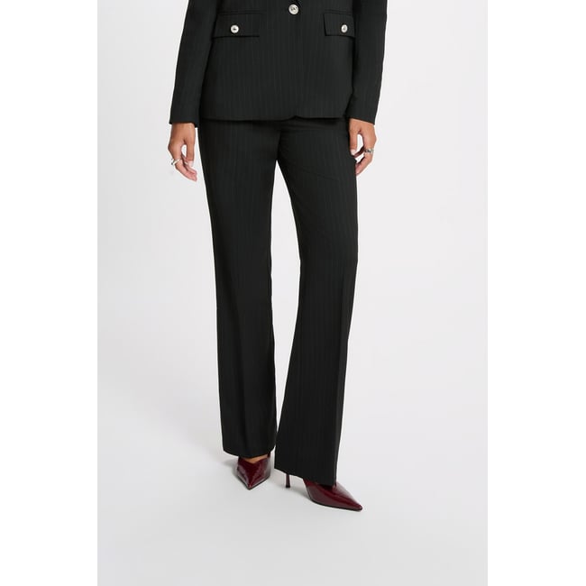 Pantalon droit taille haute noir <span itemprop=