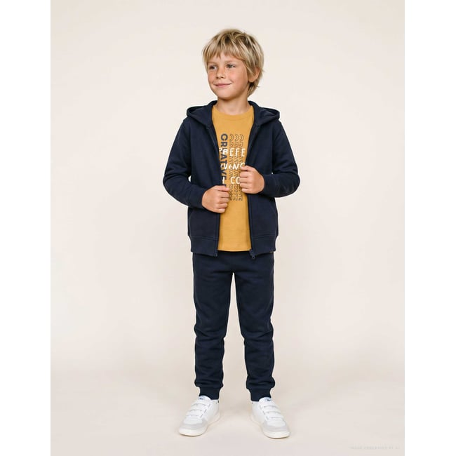 Ensemble de jogging 3 pièces en coton bleu foncé <span itemprop=