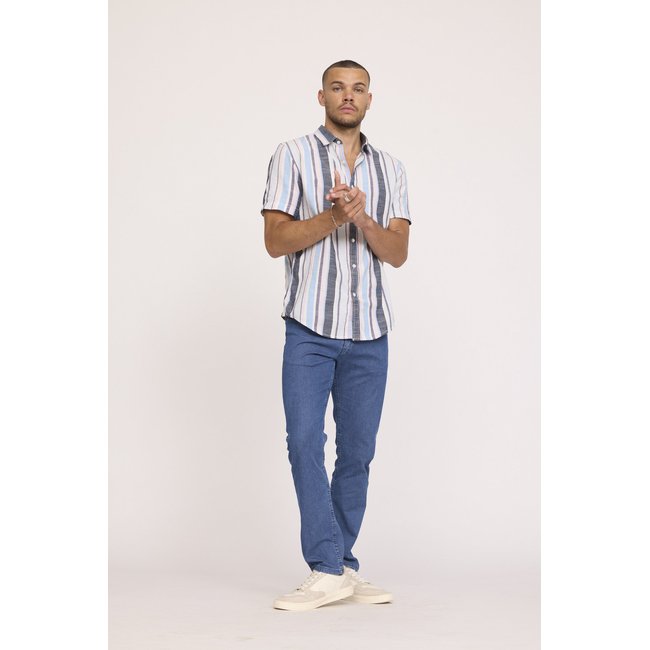 Jean coton straight LC122 bleu clair <span itemprop=