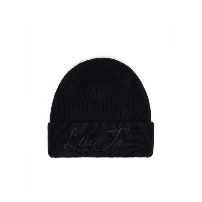 Bonnet en maille avec logo - LIU JO
