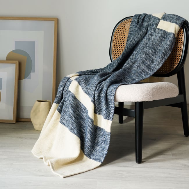 Plaid Lima Bleu de prusse bleu de prusse <span itemprop=