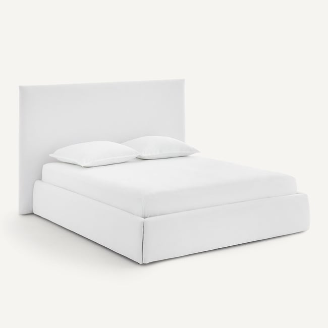 Tête de lit à housser, largeur 210 cm, CONNOR Couleur blanc <span itemprop=