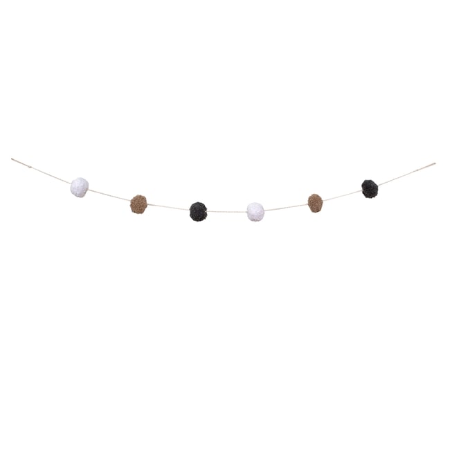 Déco murale enfant en coton, BIG BOBBLE GARLAND Couleur marron clair <span itemprop=