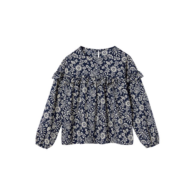 Blouse à volants imprimée fleurs - VERTBAUDET