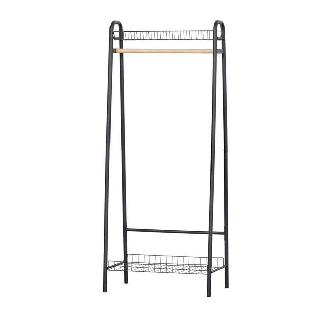 Portant à vêtements en métal H167cm- JOVI Couleur noir <span itemprop=