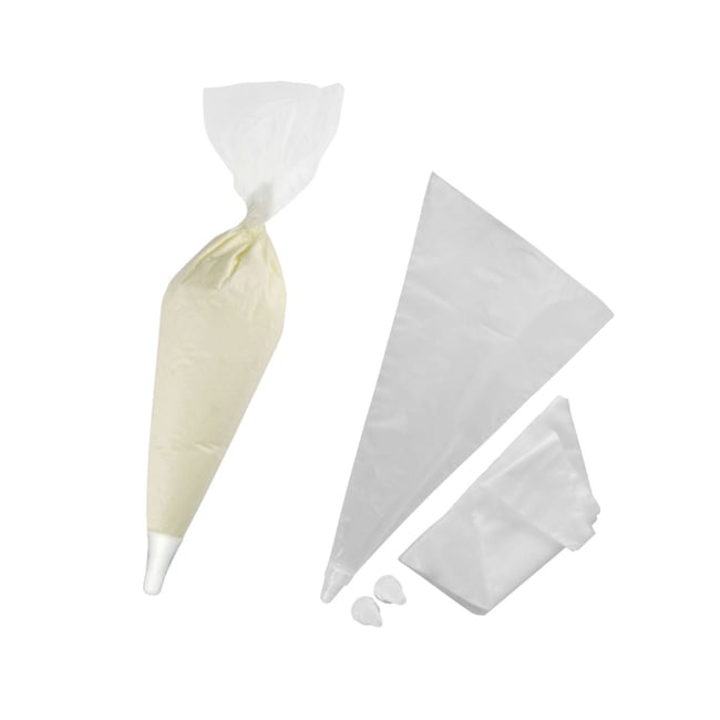 Ensemble de 40 poches à douille et 6 embouts SMART PASTRY transparent <span itemprop=