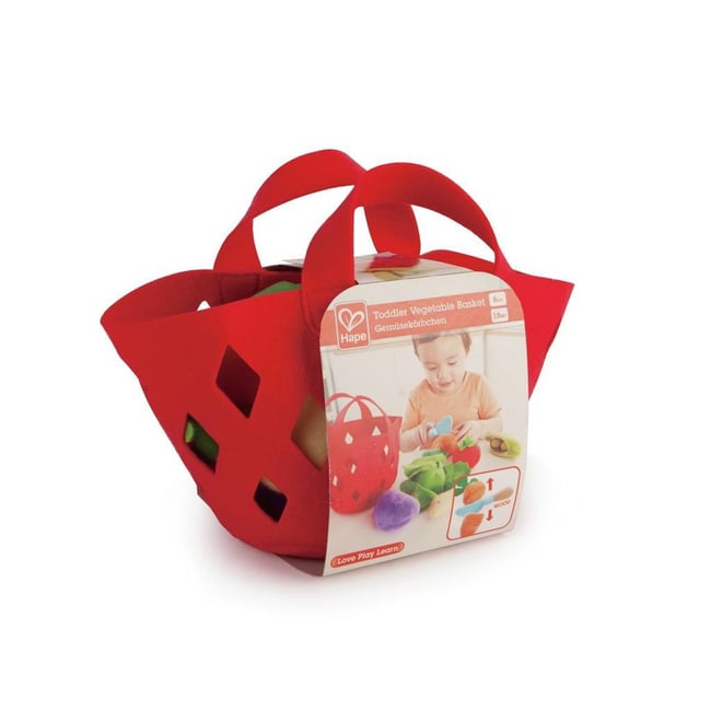 Panier de légumes en feutrine multicolore <span itemprop=