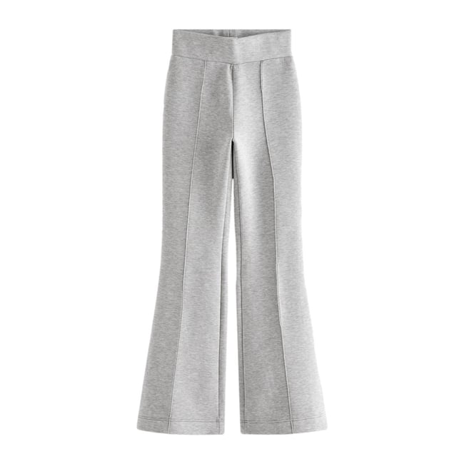 Pantalon évasé en jersey gris <span itemprop=