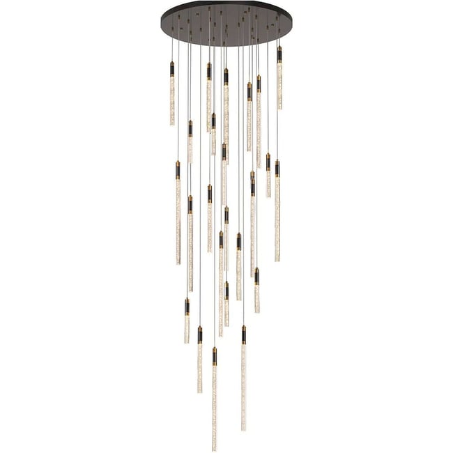 Chandelier moderne en aluminium Richmond Decoration Couleur noir et transparent élégant <span itemprop=