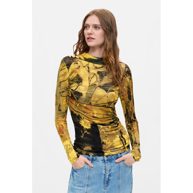 Pull fin imprimé vert <span itemprop=