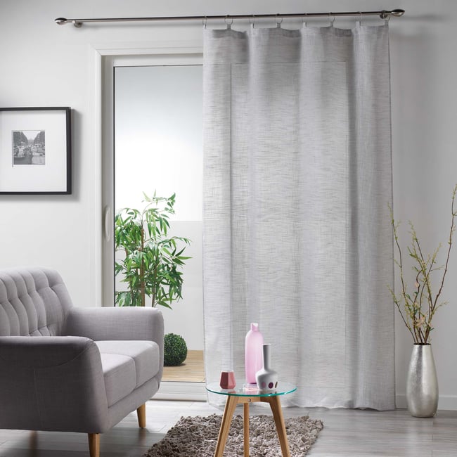Voilage anneaux 140x240cm Milza gris - EDEN