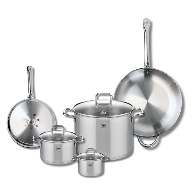 Batterie 2 poêles 24/32cm + 3 faitouts 12/16/26cm PROFI CITRIN gris <span itemprop=