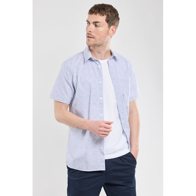 Chemise manches courtes en coton imprimé branches <span itemprop=