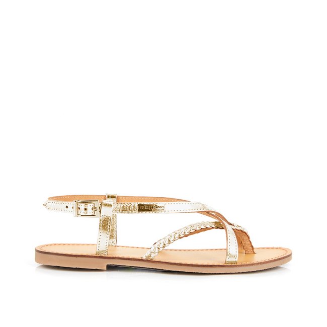 Sandales cuir Chou or <span itemprop=