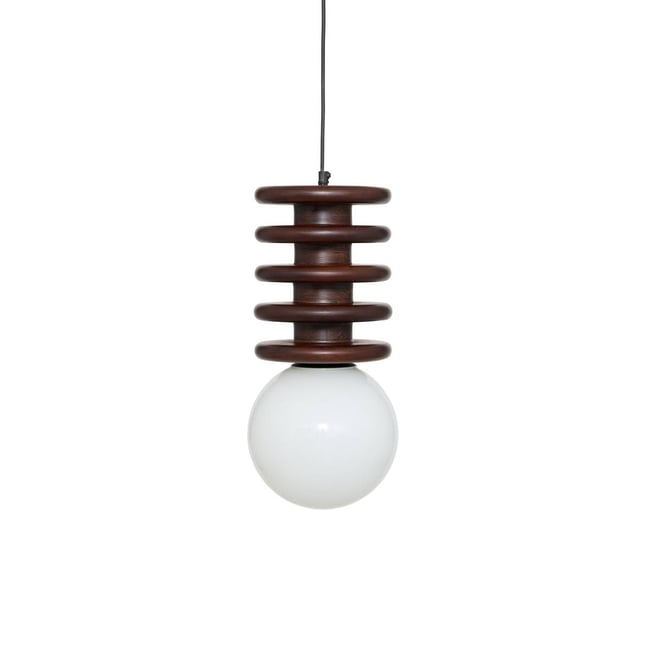 Suspension boule en manguier ROCHI Couleur marron <span itemprop=