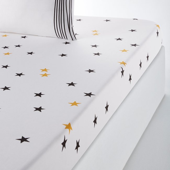 Fixleintuck Fringe aus reiner Baumwolle weiss/schwarz/goldfarben LA REDOUTE INTERIEURS