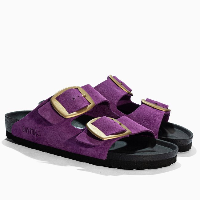 Sandales en cuir suedé ALICANTE pour femme violet <span itemprop=