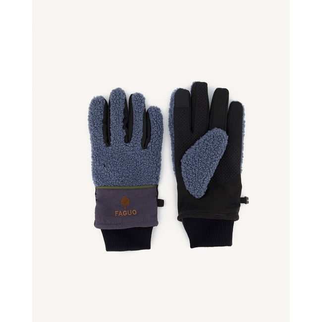 Gants en sherpa bleu marine <span itemprop=