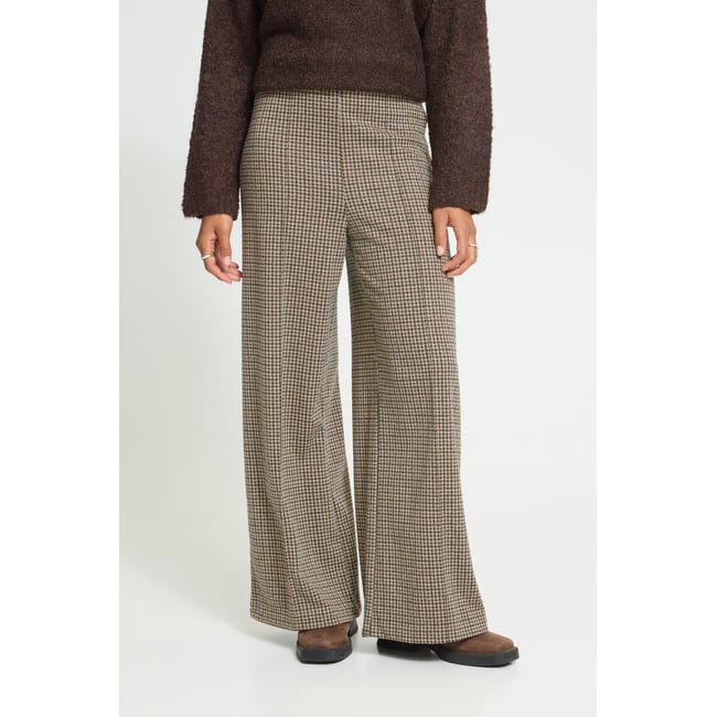 Décontracté marron brown check <span itemprop=