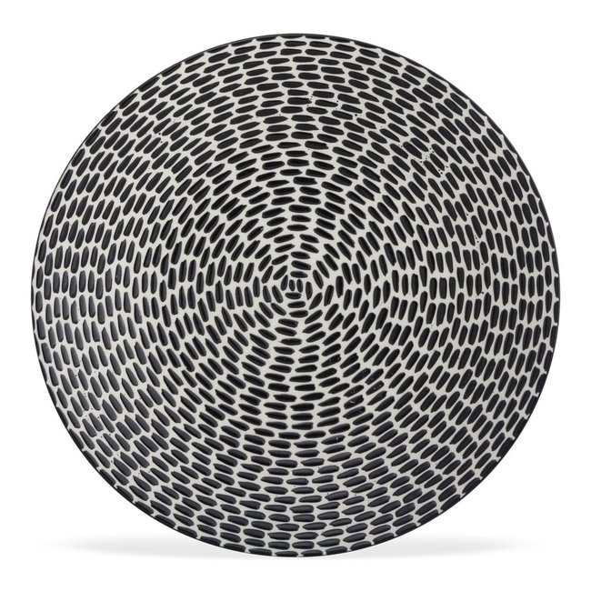 Assiette plate   27 cm (lot de 6)-PATIO Couleur noir <span itemprop=