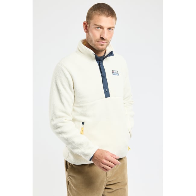 Veste polaire moutonnée en polyester recyclé PHENIX ecru <span itemprop=