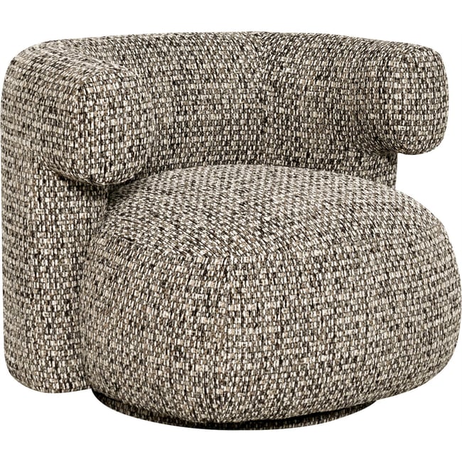 Fauteuil lounge pivotant tissu structuré Couleur cobblestone <span itemprop=