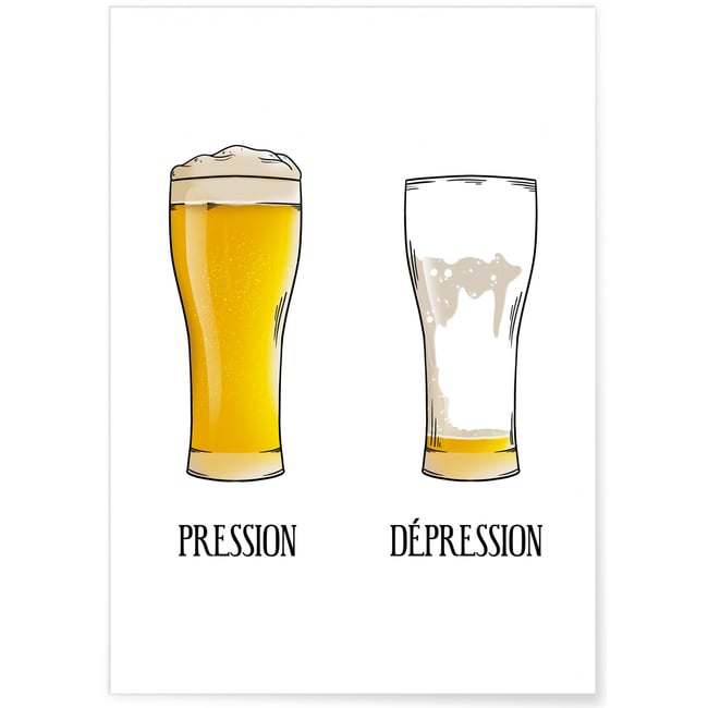 Affiche 'Pression/Dépression' Couleur blanc <span itemprop=