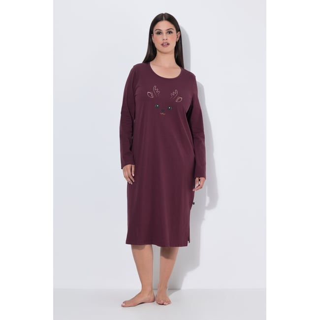 Lot de 2 chemises de nuit / grands T-shirts marron foncé <span itemprop=