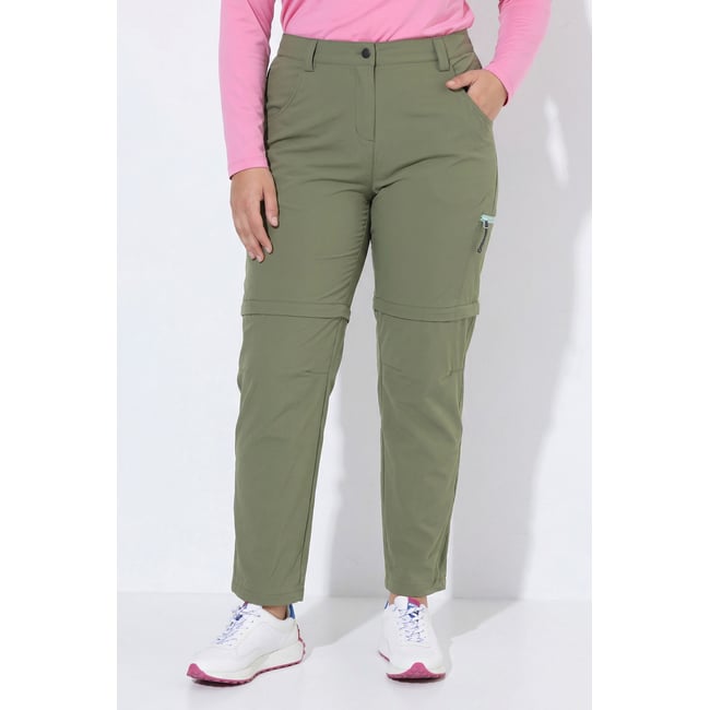 Pantalon technique, pochez zippée vert olive <span itemprop=