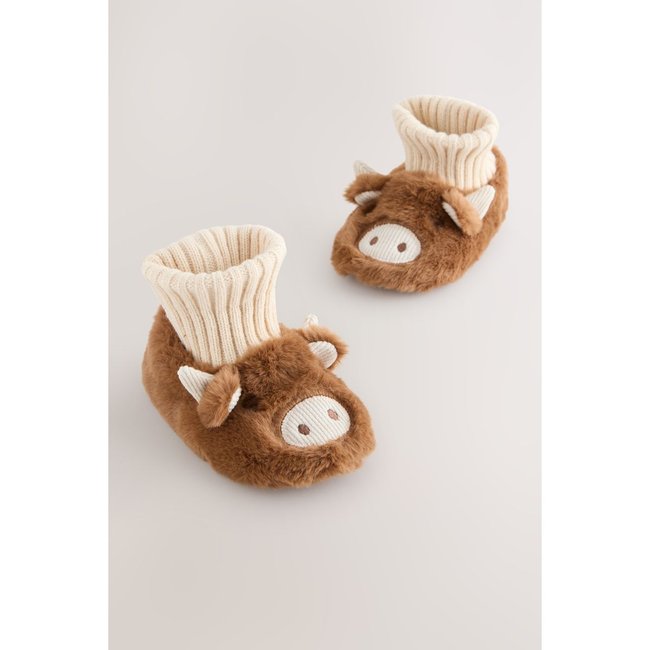 Chaussons style bottines hamish brun <span itemprop=