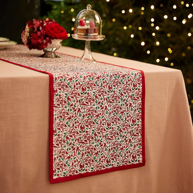 250cm Christmas Tree Yuletide Table Runner, multi-coloured, SPODE