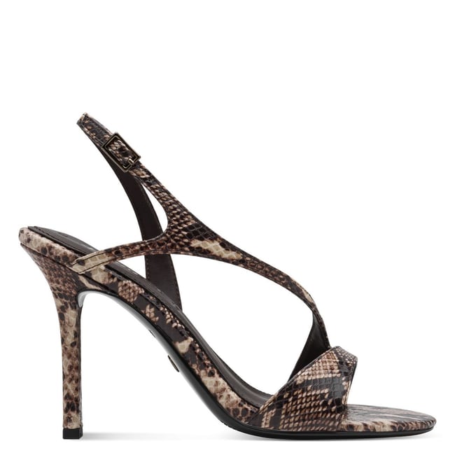 Sandale à talon en boucle marron <span itemprop=