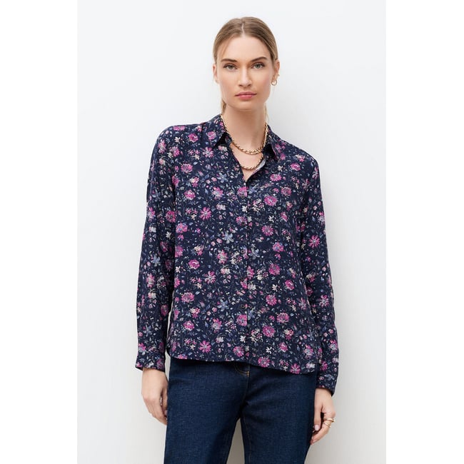 Chemise droite col chemise CJESSICA bleu marine <span itemprop=