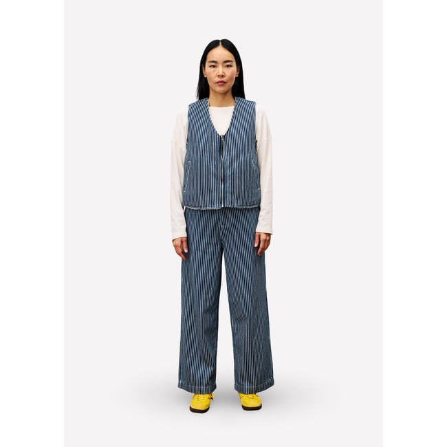 Gilet  en coton CYMRIC bleu jean <span itemprop=