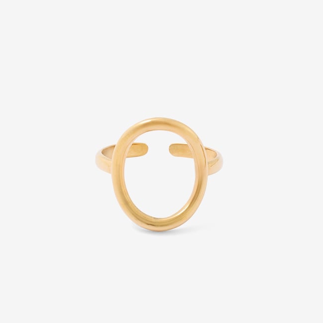 Bague cercle acier inoxydable doré <span itemprop=
