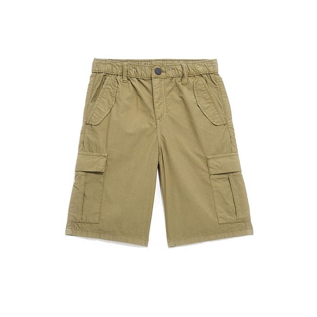 Short Cargo Taille Haute vert <span itemprop=