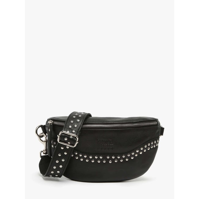Sac banane cuir black <span itemprop=