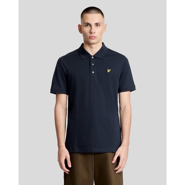 Polo en coton Jersey bleu foncé marine <span itemprop=