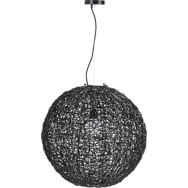 Suspension boule en rotin tressé Couleur noir <span itemprop=