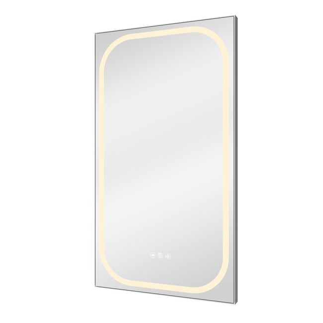 Miroir de salle de bain lumineux, REMIX Couleur chrome <span itemprop=