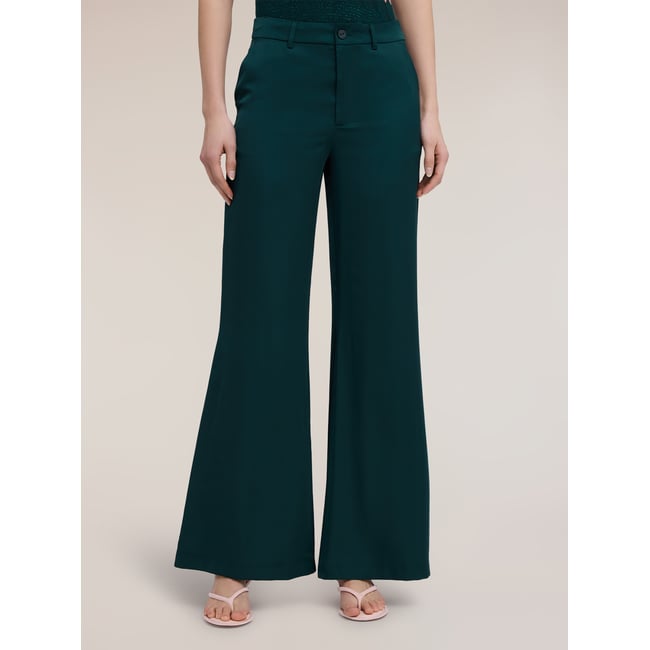 Pantalon palazzo vert <span itemprop=