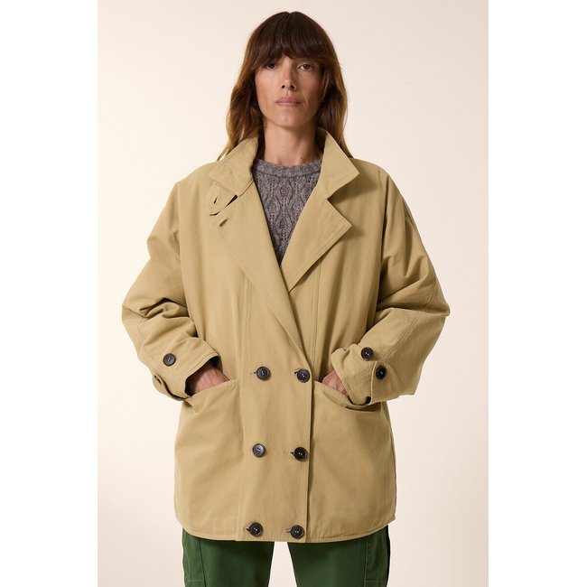 Viktor Cotton Buttoned Parka, caramel, LEON & HARPER