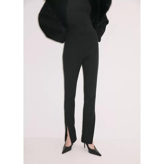 Pantalon skinny taille haute noir <span itemprop=
