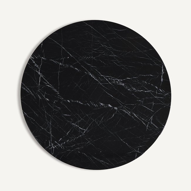 Plateau de table marbre diamètre 120 cm, TIRONDO Couleur marbre noir <span itemprop=