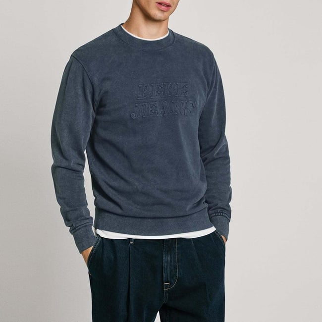 Sweat-Shirt Coupe Regular Avec Logo En Relief bleu sterling <span itemprop=