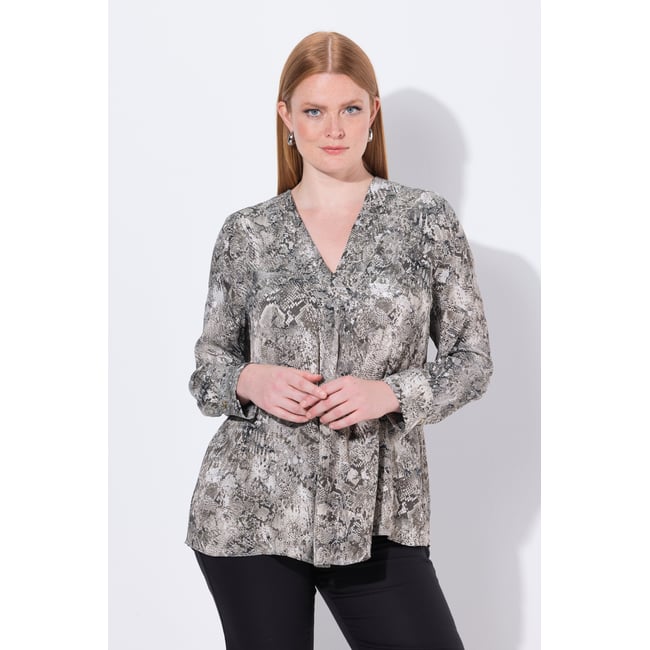 Tunique à motif python blanc neige <span itemprop=